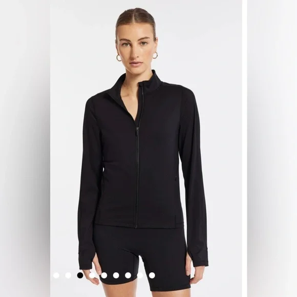 NWT $170 Bandier Encore Full Zip Jacket in Black Size Small